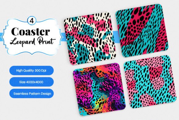 Download Leopard Coaster Digital Paper Designs - Leopard Collection