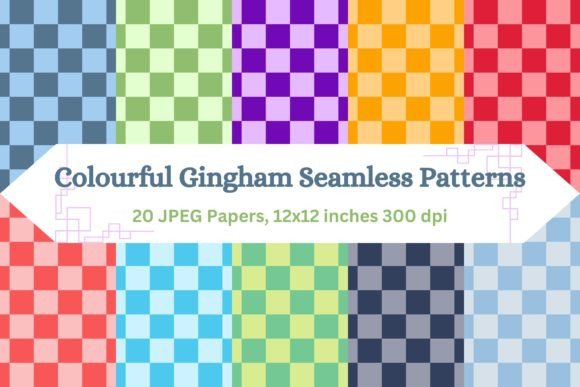 Download Colorful Gingham Digital Paper - Colorful gingham Collection