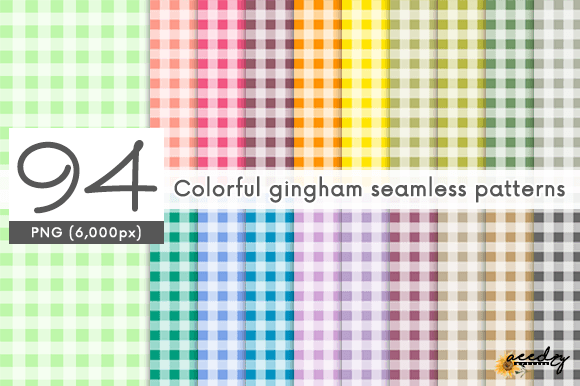 Download Colorful Gingham Seamless Patterns Set - Colorful gingham Collection
