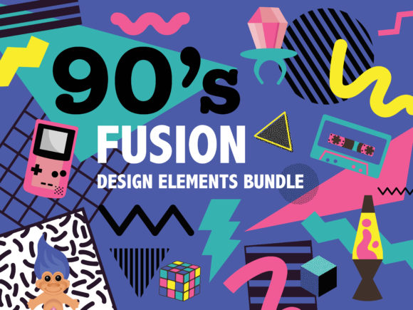 Download 90s Fusion Design Elements - Design elements Collection