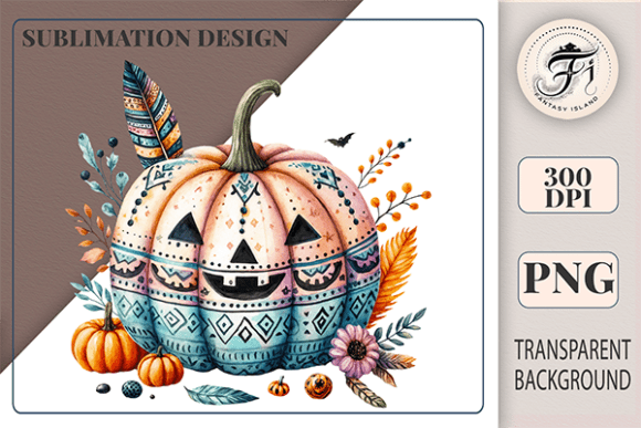 Download Boho Halloween Pumpkin PNG Fall Clipart - Fall clipart Collection