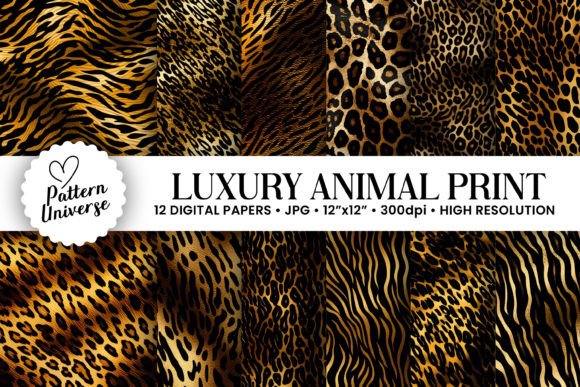 Download Gold Black Animal Print Digital Papers - Animal print digital papers Collection
