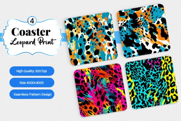 Download Leopard Coaster Digital Paper Designs - Leopard Collection