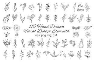 Download 110 Hand Drawn Floral Design Elements - Premium Resources
