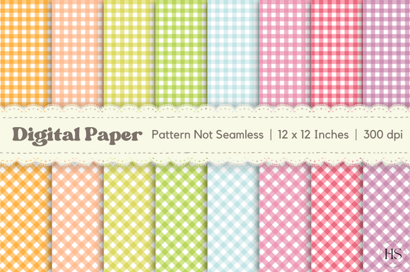Download Colorful Gingham Digital Paper Patterns - Colorful gingham Collection