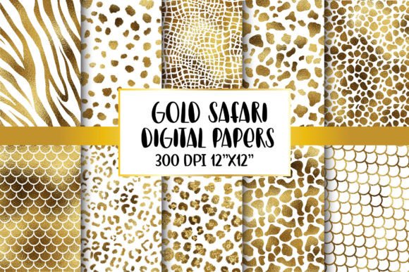 Download Gold Animal Print Digital Papers - Animal print digital papers Collection