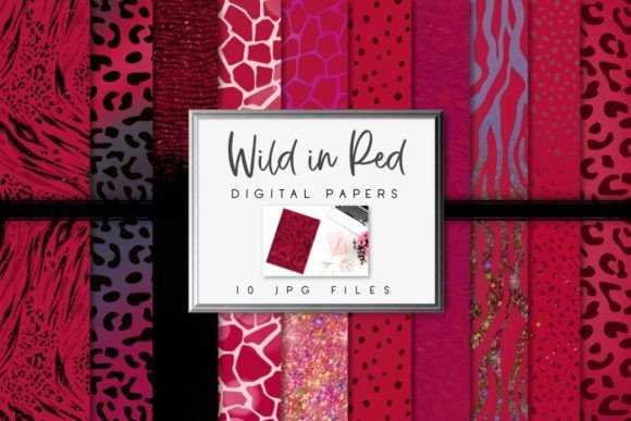 Download Red Animal Print Digital Papers - Animal print digital papers Collection