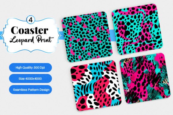 Download Leopard Coaster Digital Paper Designs - Leopard Collection