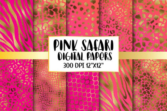 Download Pink Gold Animal Print Digital Papers - Animal print digital papers Collection