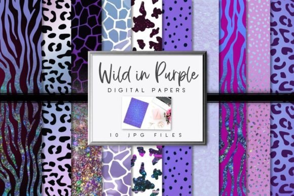 Download Purple Animal Print Digital Papers - Animal print digital papers Collection